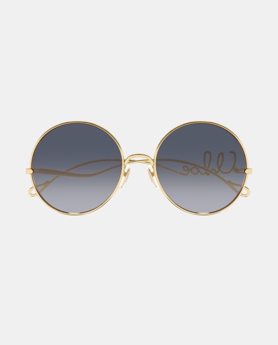 Gafa de sol de mujer ovalada metalica con lente degradada Oro Chloé Oro-2