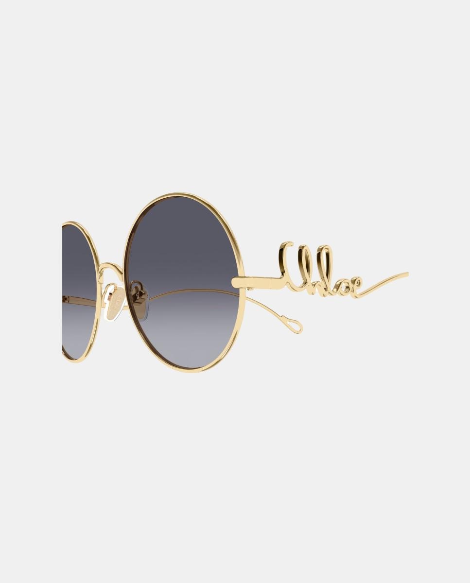 Gafa de sol de mujer ovalada metalica con lente degradada Oro Chloé Oro-3