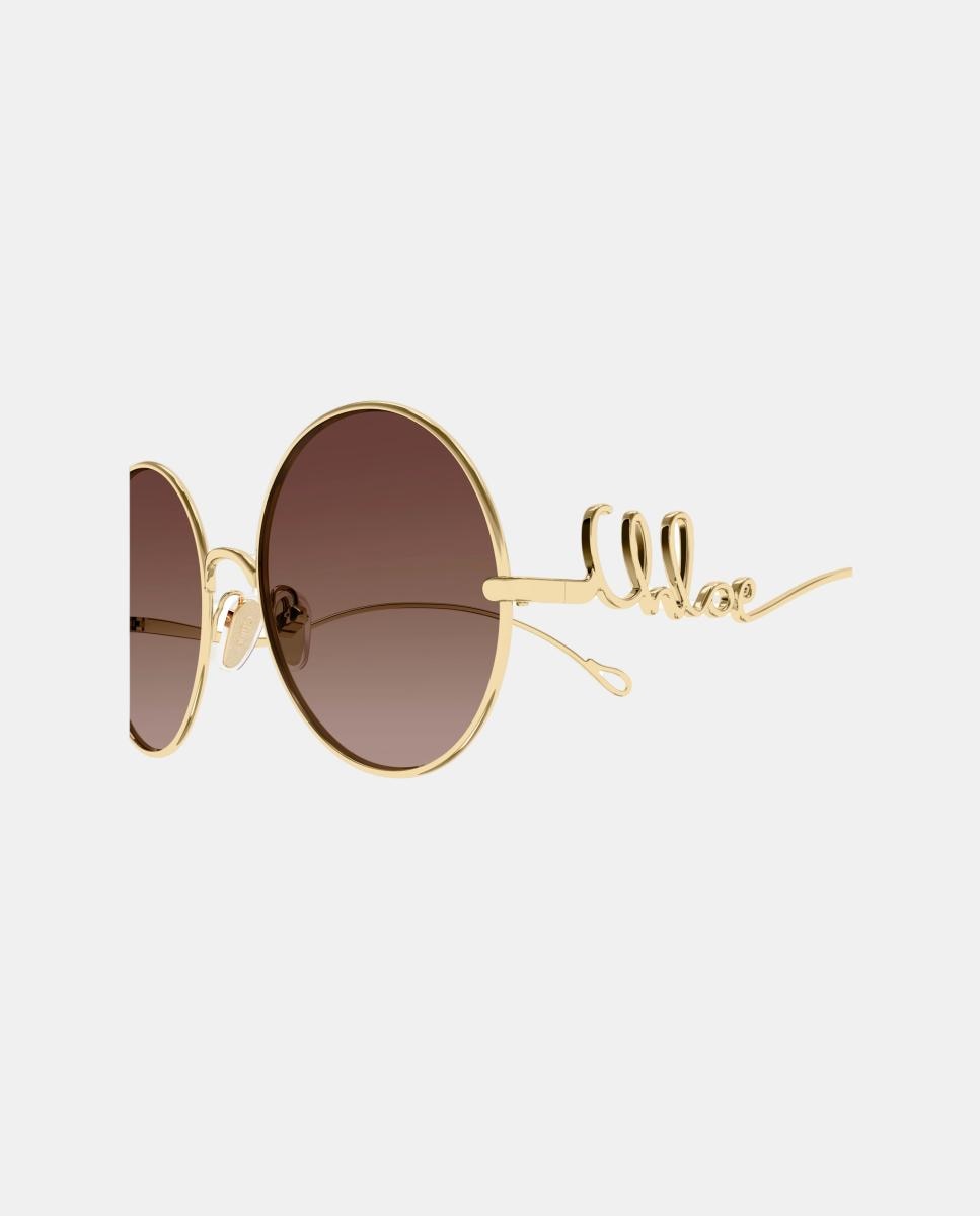 Gafa de sol de mujer ovalada metalica con lente degradada Oro Chloé Oro-3