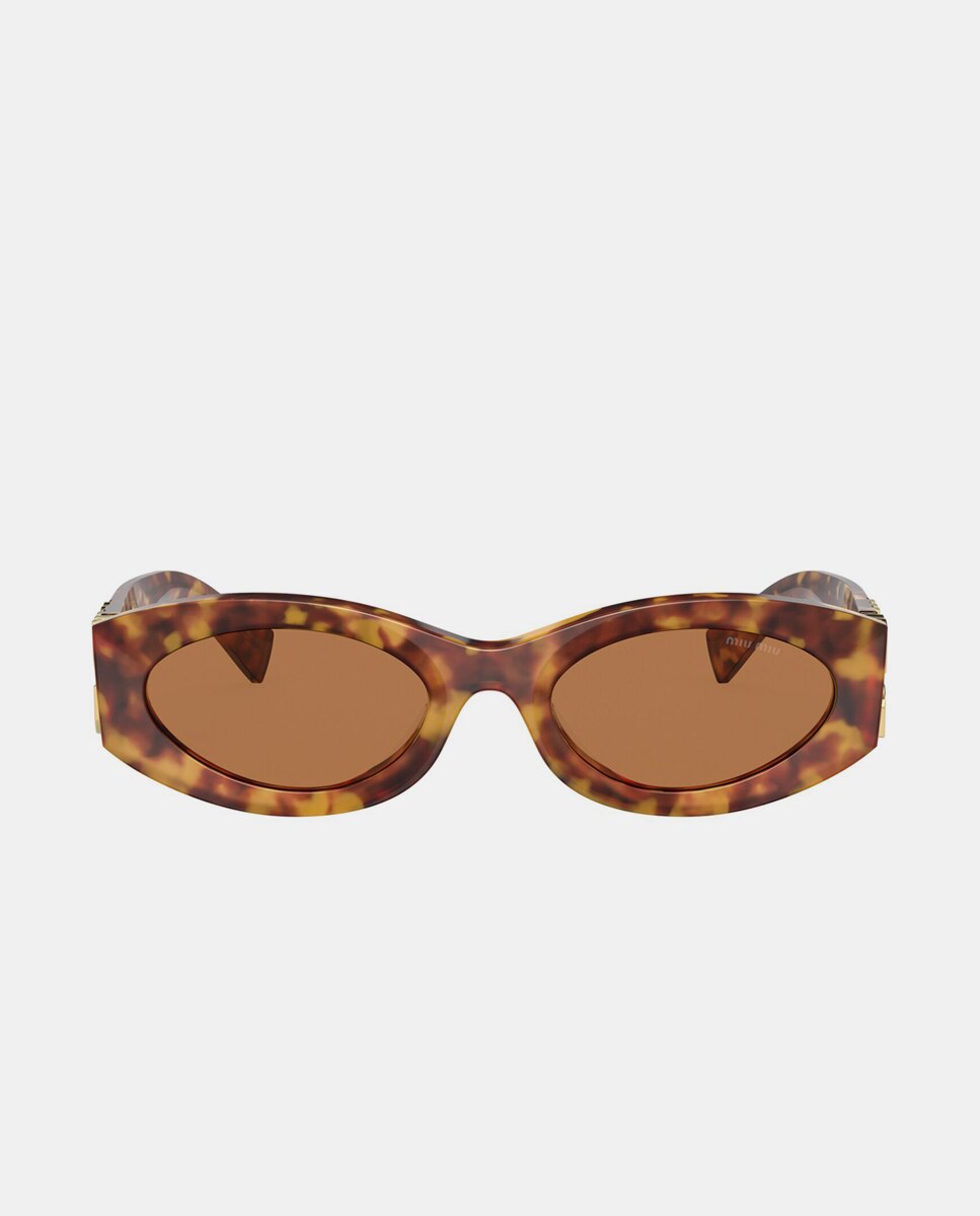 Gafas de sol MU 11WSMU 11WS de mujer ovalada en acetato - Miu Miu - Marrón Marrón-1