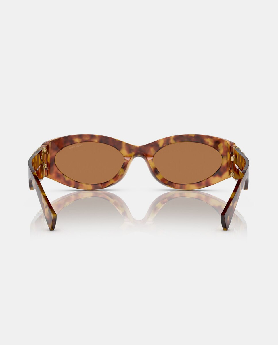 Gafas de sol MU 11WSMU 11WS de mujer ovalada en acetato - Miu Miu - Marrón Marrón-6