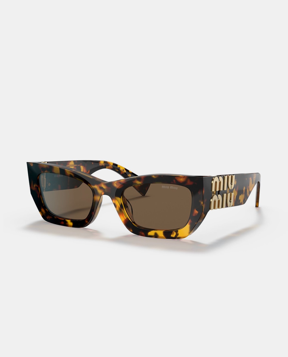 Gafas de sol MU9WS de mujer rectangular en acetato - Miu Miu - Marrón Marrón-2