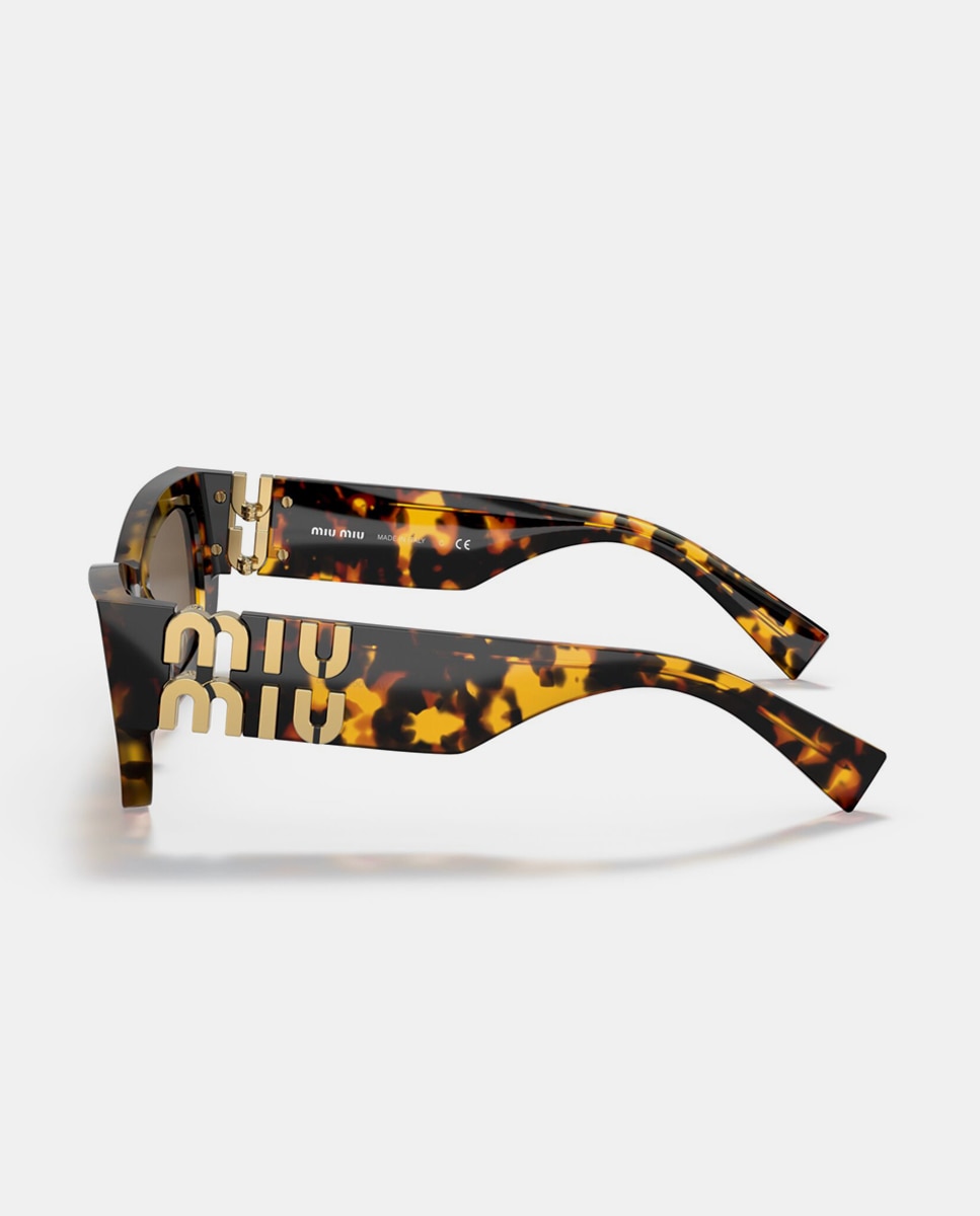 Gafas de sol MU9WS de mujer rectangular en acetato - Miu Miu - Marrón Marrón-3