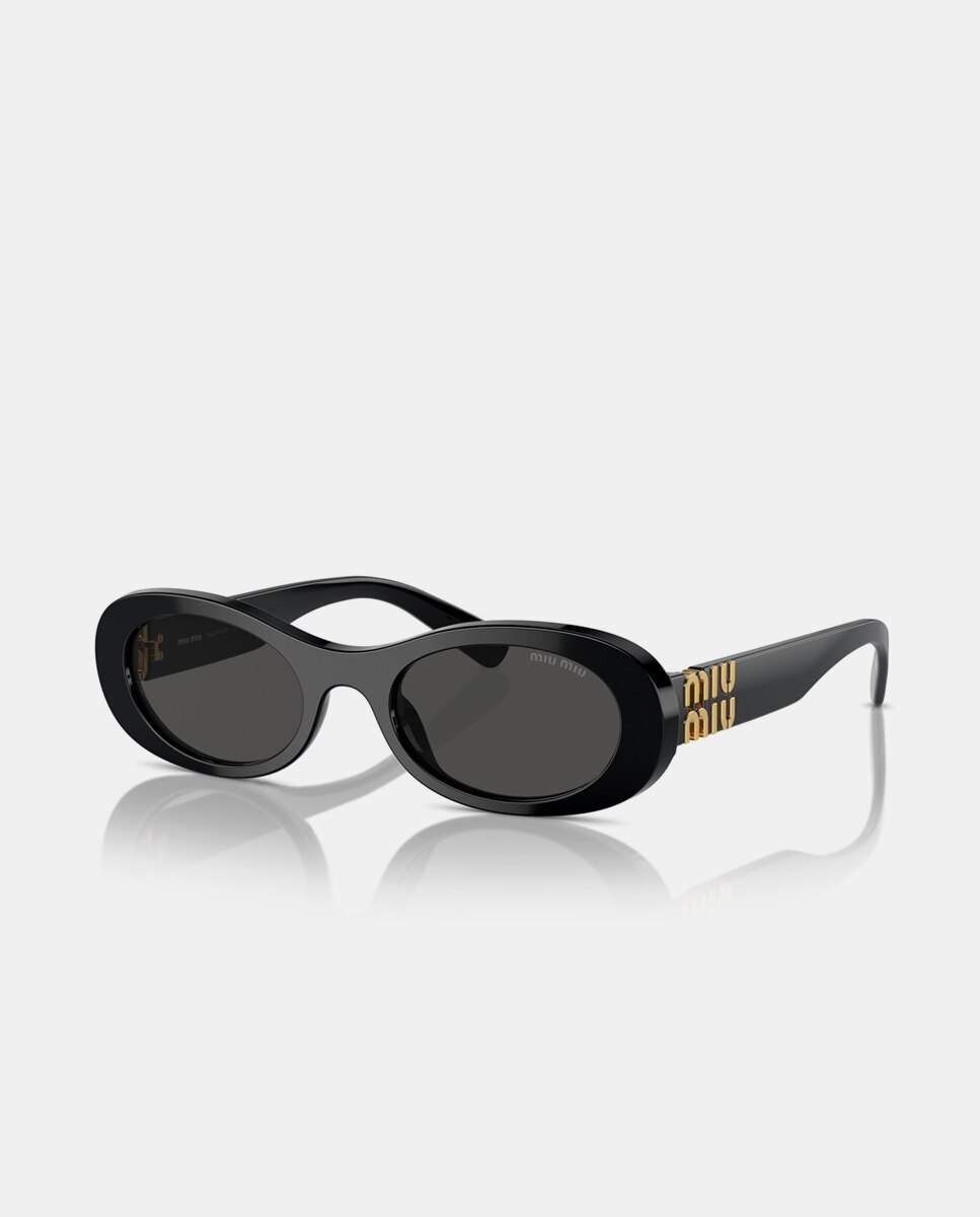 Gafas de sol MU6ZS de mujer ovalada en acetato - Miu Miu - Negro Negro-2