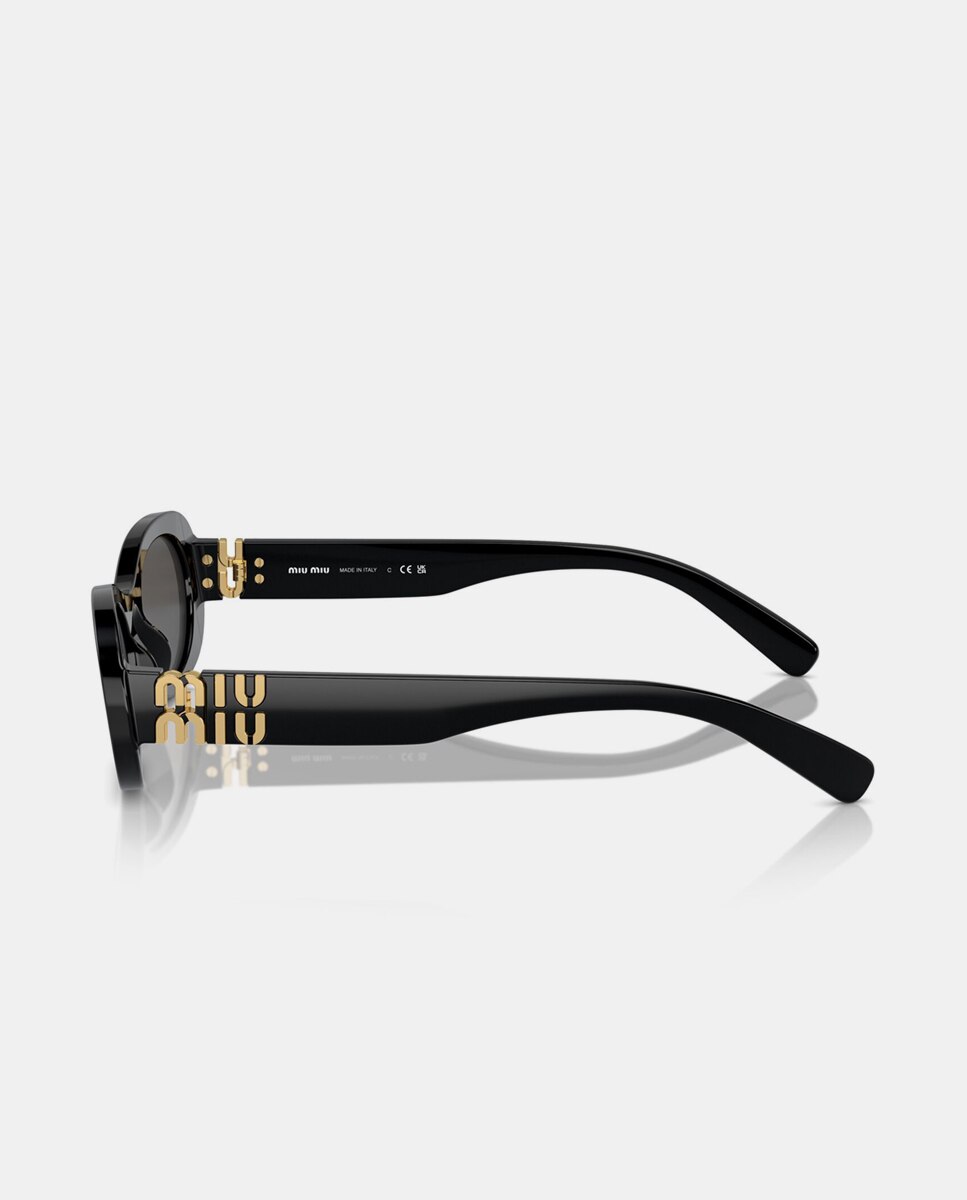Gafas de sol MU6ZS de mujer ovalada en acetato - Miu Miu - Negro Negro-3