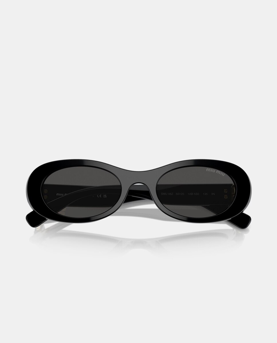 Gafas de sol MU6ZS de mujer ovalada en acetato - Miu Miu - Negro Negro-5