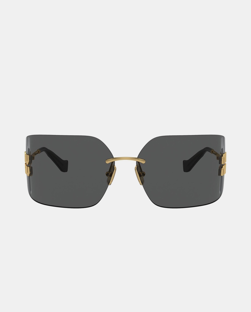 Gafas de sol MU 54YS de mujer geométrica en metal - Miu Miu - Negro Negro-1