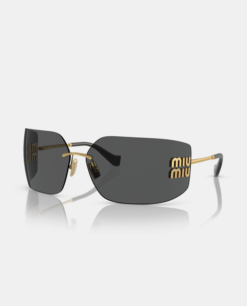 Gafas de sol MU 54YS de mujer geométrica en metal - Miu Miu - Negro Negro-2