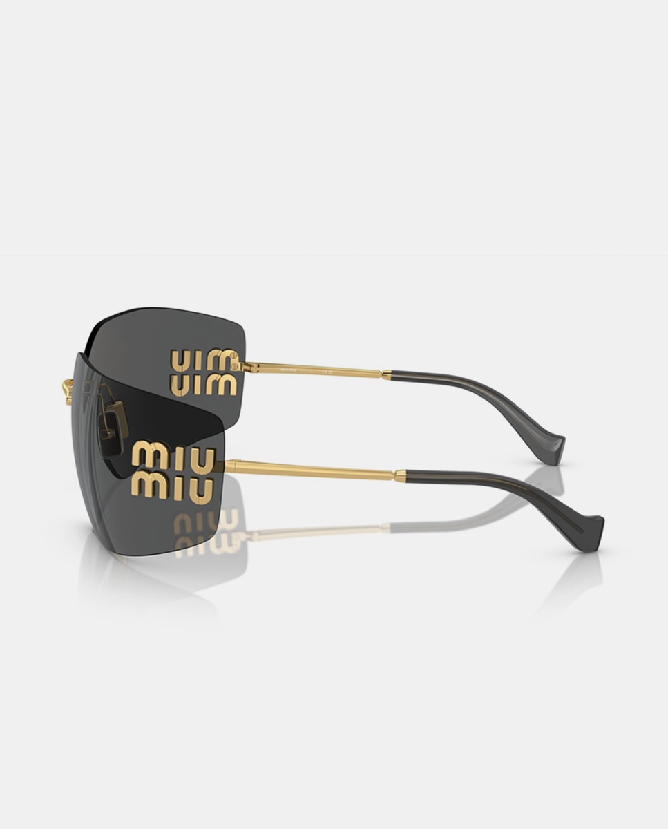 Gafas de sol MU 54YS de mujer geométrica en metal - Miu Miu - Negro Negro-3