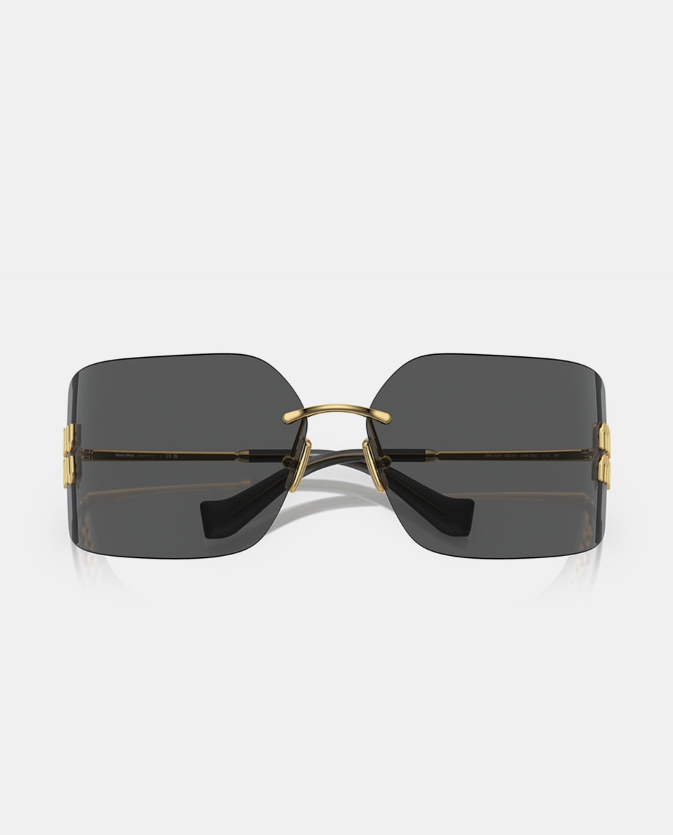 Gafas de sol MU 54YS de mujer geométrica en metal - Miu Miu - Negro Negro-5