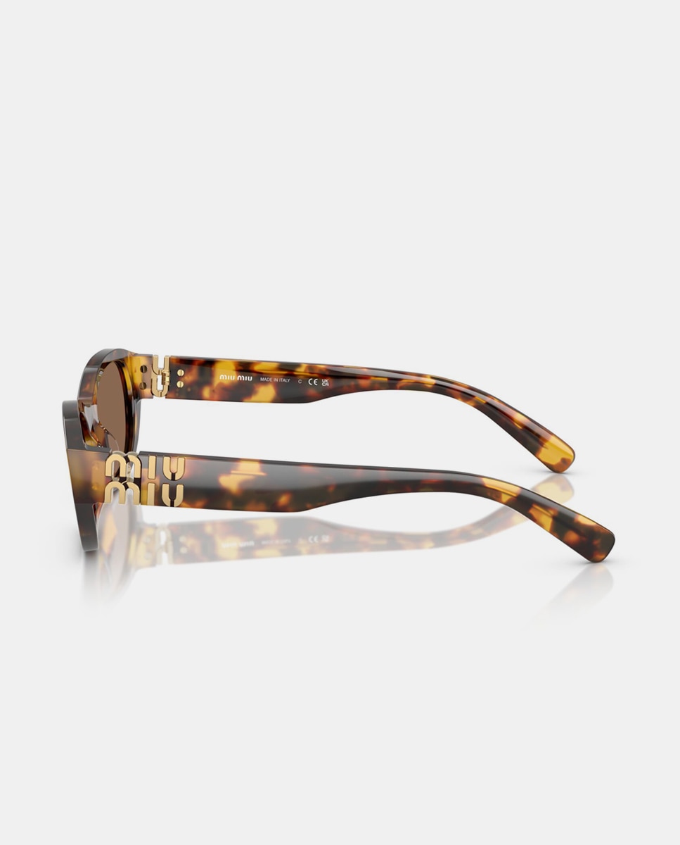 Gafas de sol MU A03S de mujer geométrica en acetato - Miu Miu - Marrón Marrón-3