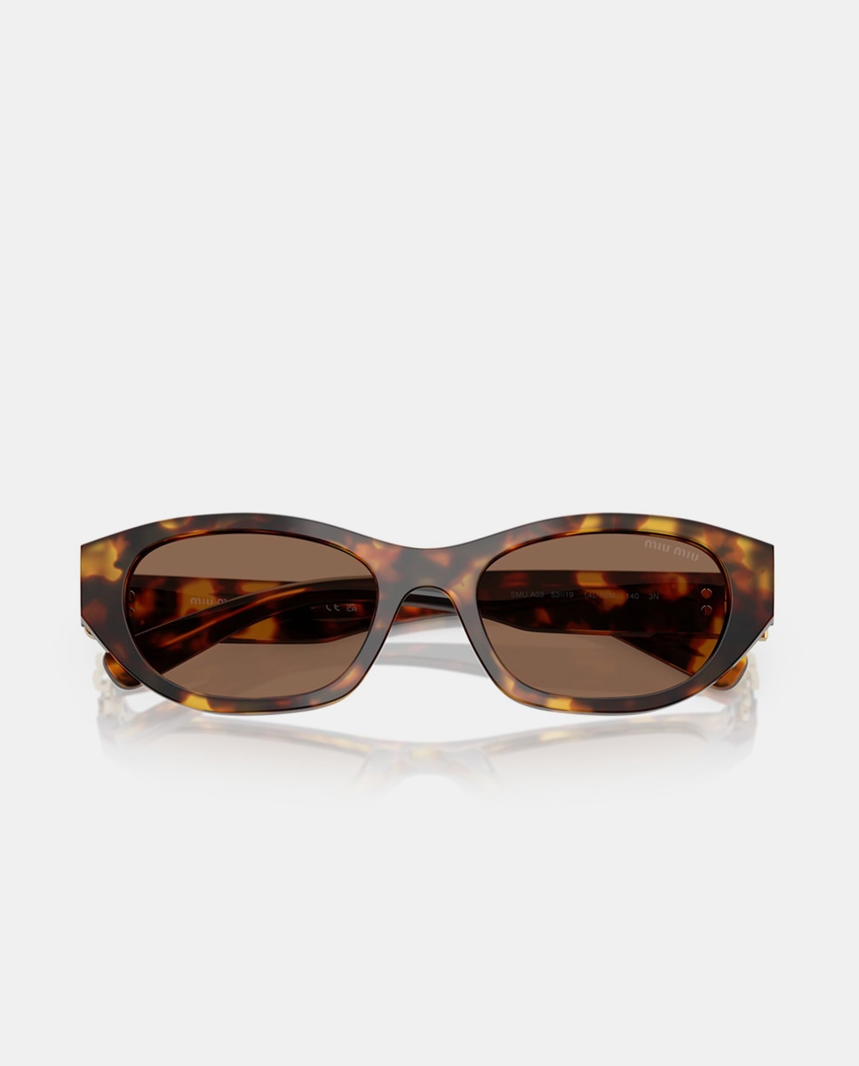 Gafas de sol MU A03S de mujer geométrica en acetato - Miu Miu - Marrón Marrón-5