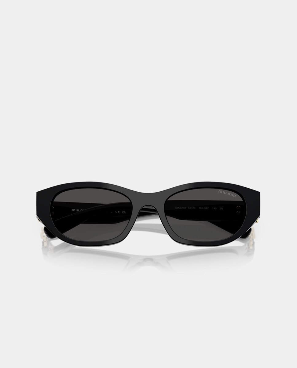 Gafas de sol MU A03S de mujer geométrica en acetato - Miu Miu - Negro Negro-5