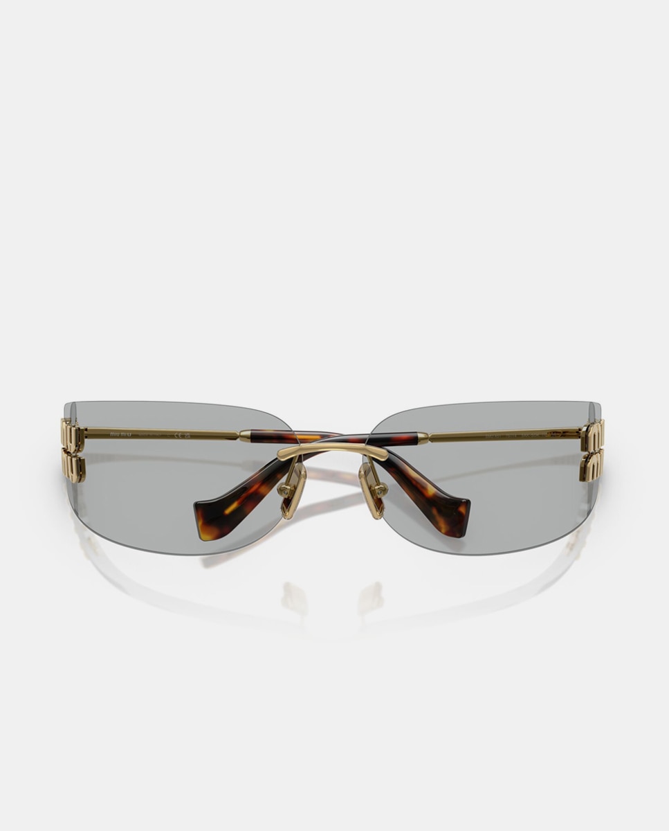 Imagen 5 de Gafas de sol MU A51S de mujer rectangular en metal - Miu Miu - Gold Gold