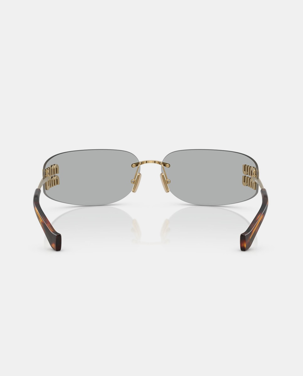 Imagen 6 de Gafas de sol MU A51S de mujer rectangular en metal - Miu Miu - Gold Gold