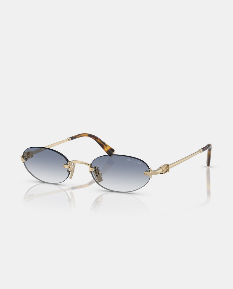 Gafas de sol MU A54S de mujer ovalada en metal con lente degradada - Miu Miu - Oro Oro-2