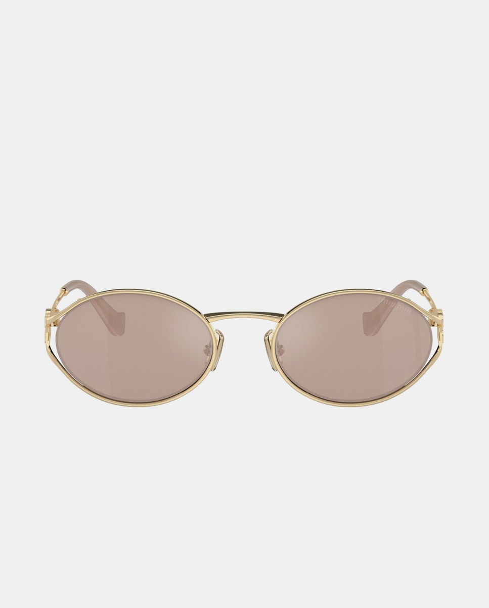 Imagen 0 de Gafas de sol MU 52YS de mujer ovalada en metal con lente espejada Gold