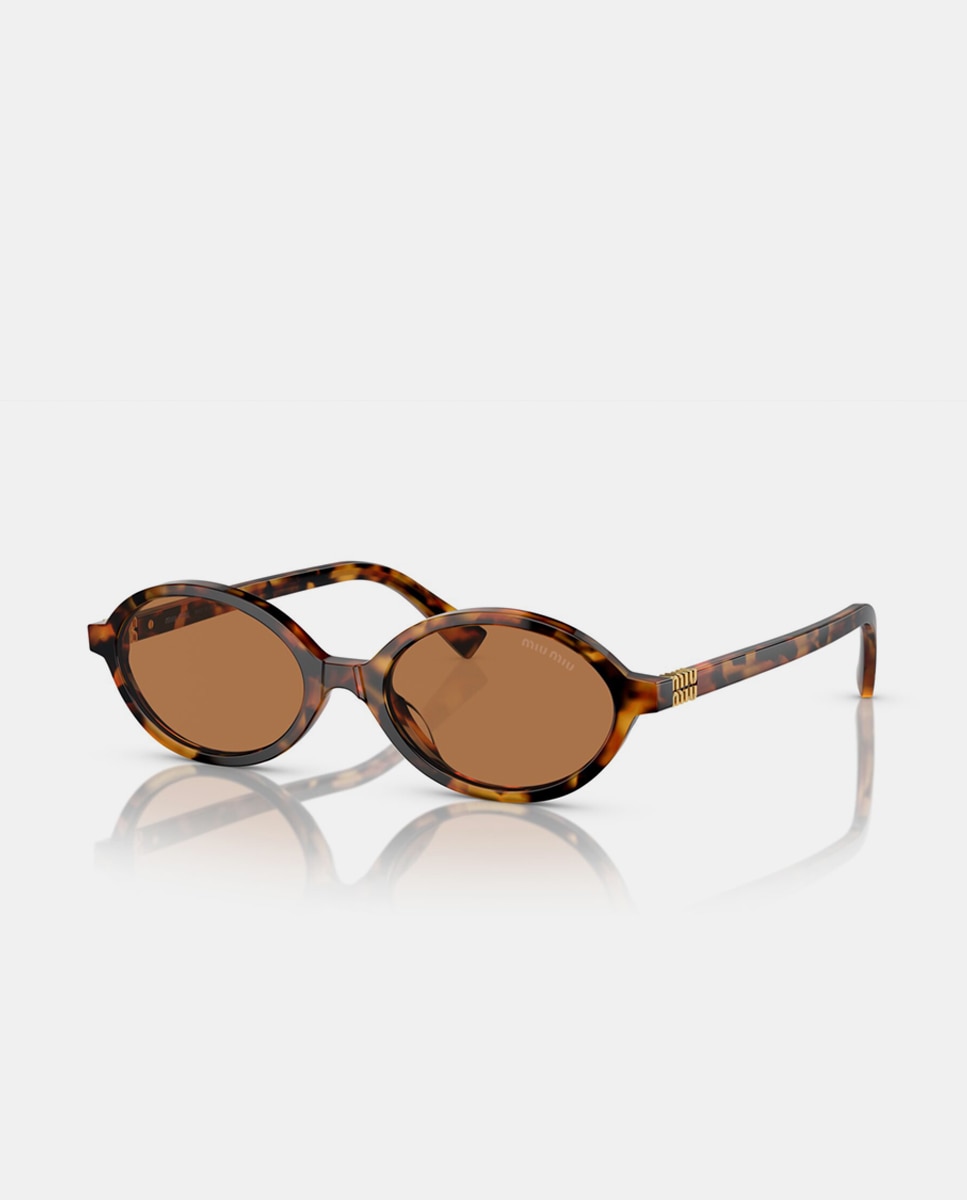 Gafas de sol MU4ZS de mujer ovalada en acetato - Miu Miu - Marrón Marrón-2