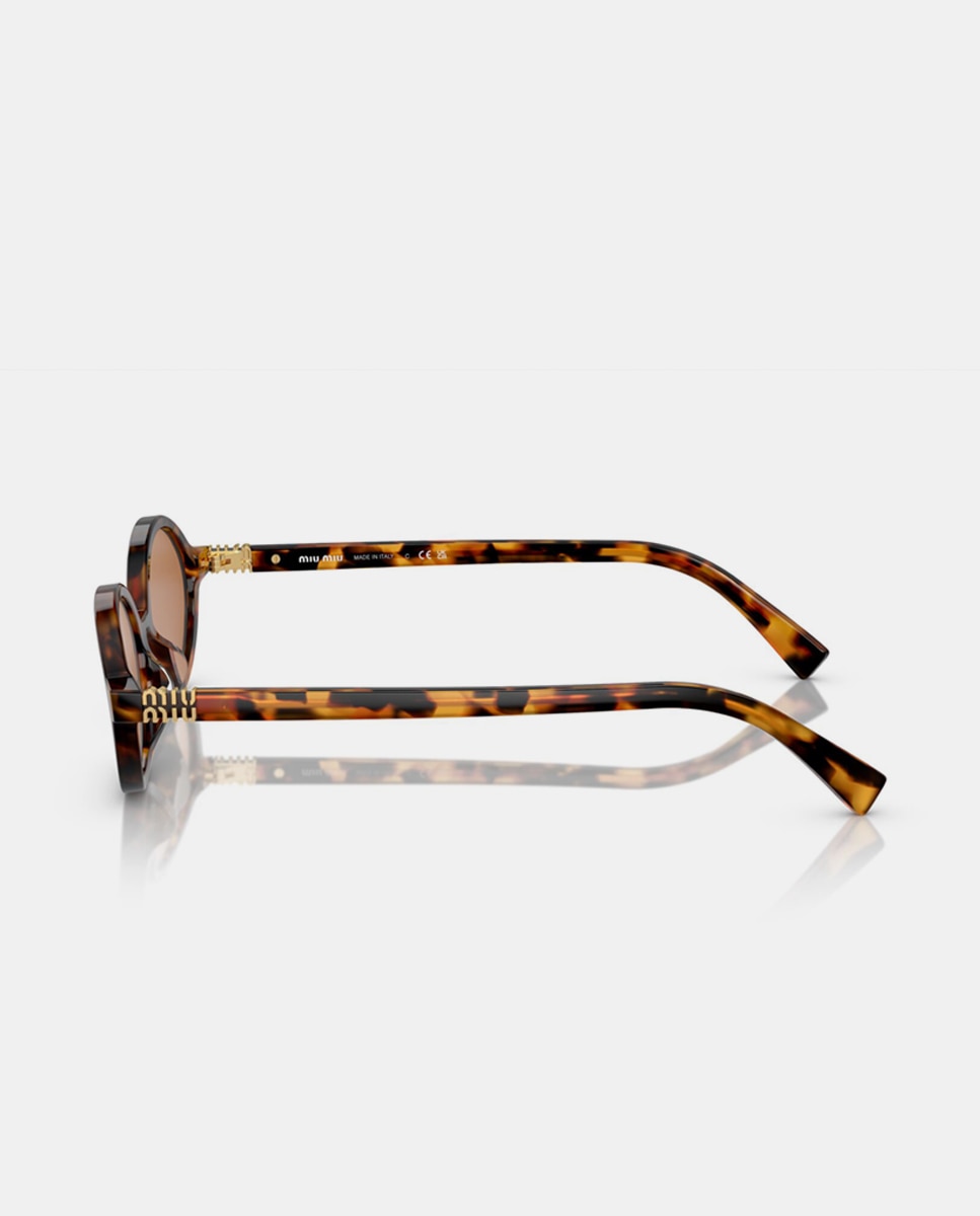 Gafas de sol MU4ZS de mujer ovalada en acetato - Miu Miu - Marrón Marrón-3