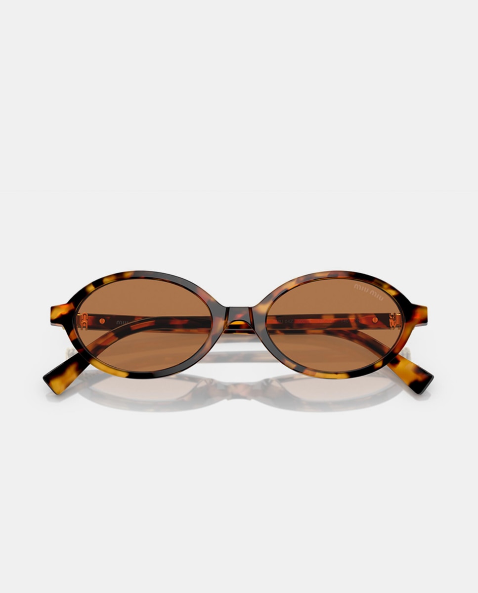 Gafas de sol MU4ZS de mujer ovalada en acetato - Miu Miu - Marrón Marrón-5