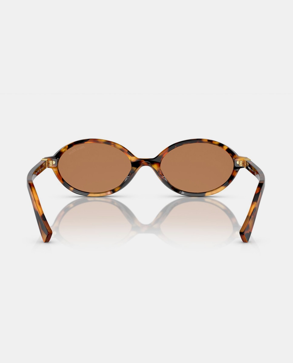 Gafas de sol MU4ZS de mujer ovalada en acetato - Miu Miu - Marrón Marrón-6