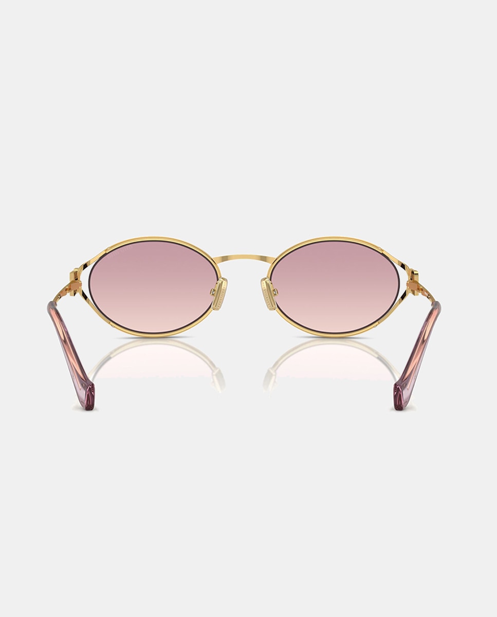 Imagen 5 de Gafas de sol MU 52YS de mujer ovalada en metal con lente degradada - Miu Miu - Oro Oro
