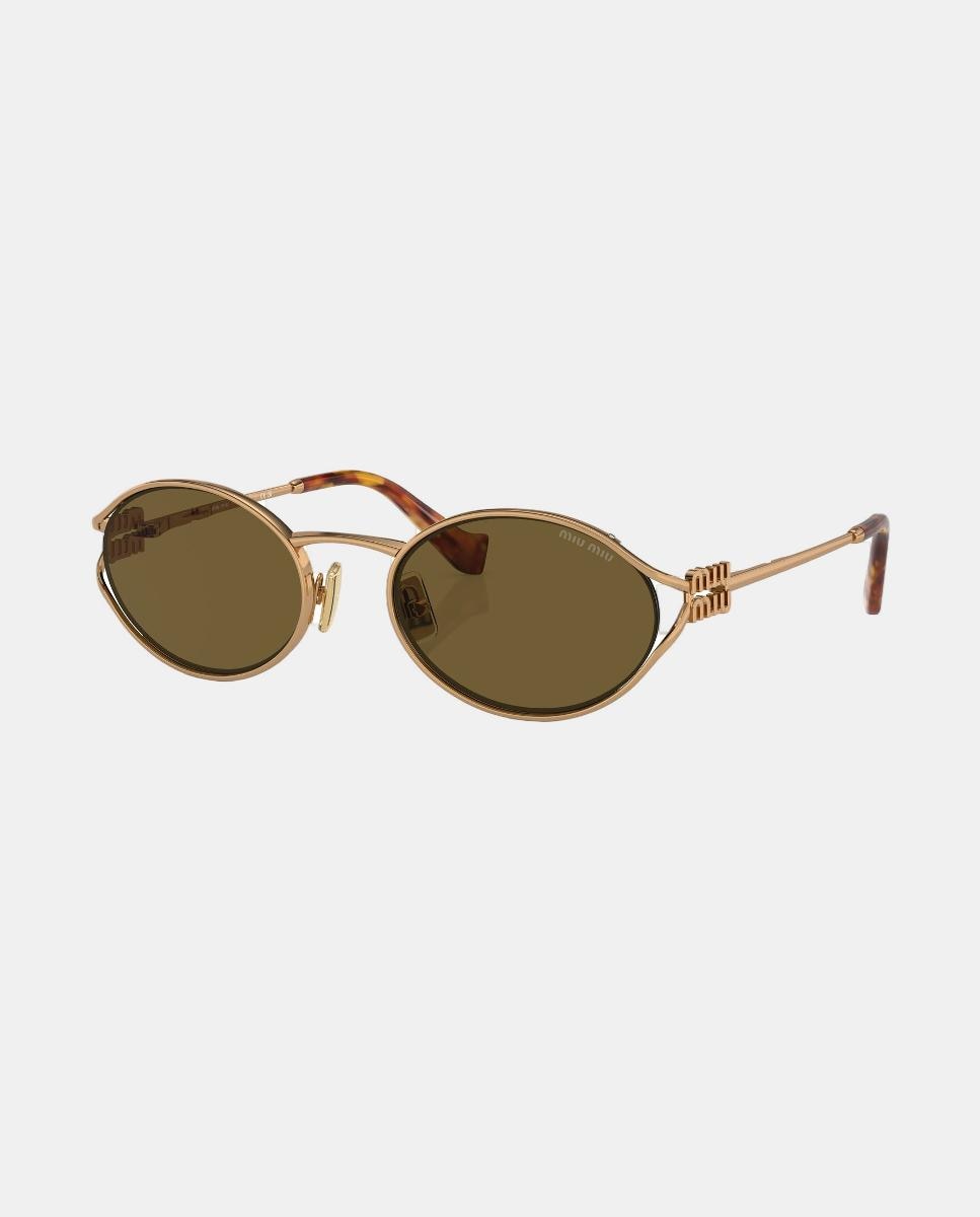 Gafas de sol MU 52YS de mujer ovalada en metal - Miu Miu - Marrón Marrón-2