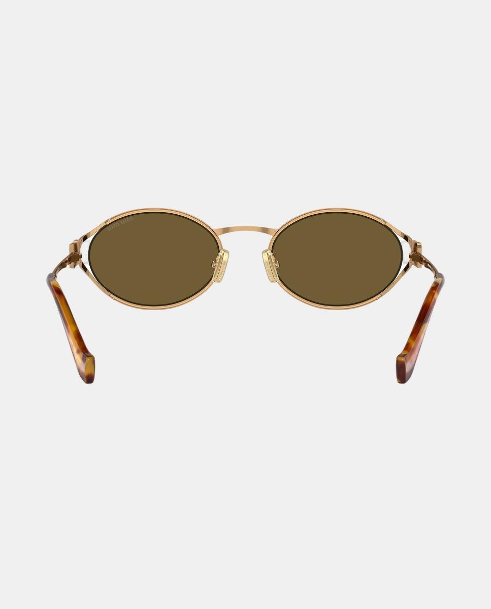Gafas de sol MU 52YS de mujer ovalada en metal - Miu Miu - Marrón Marrón-6
