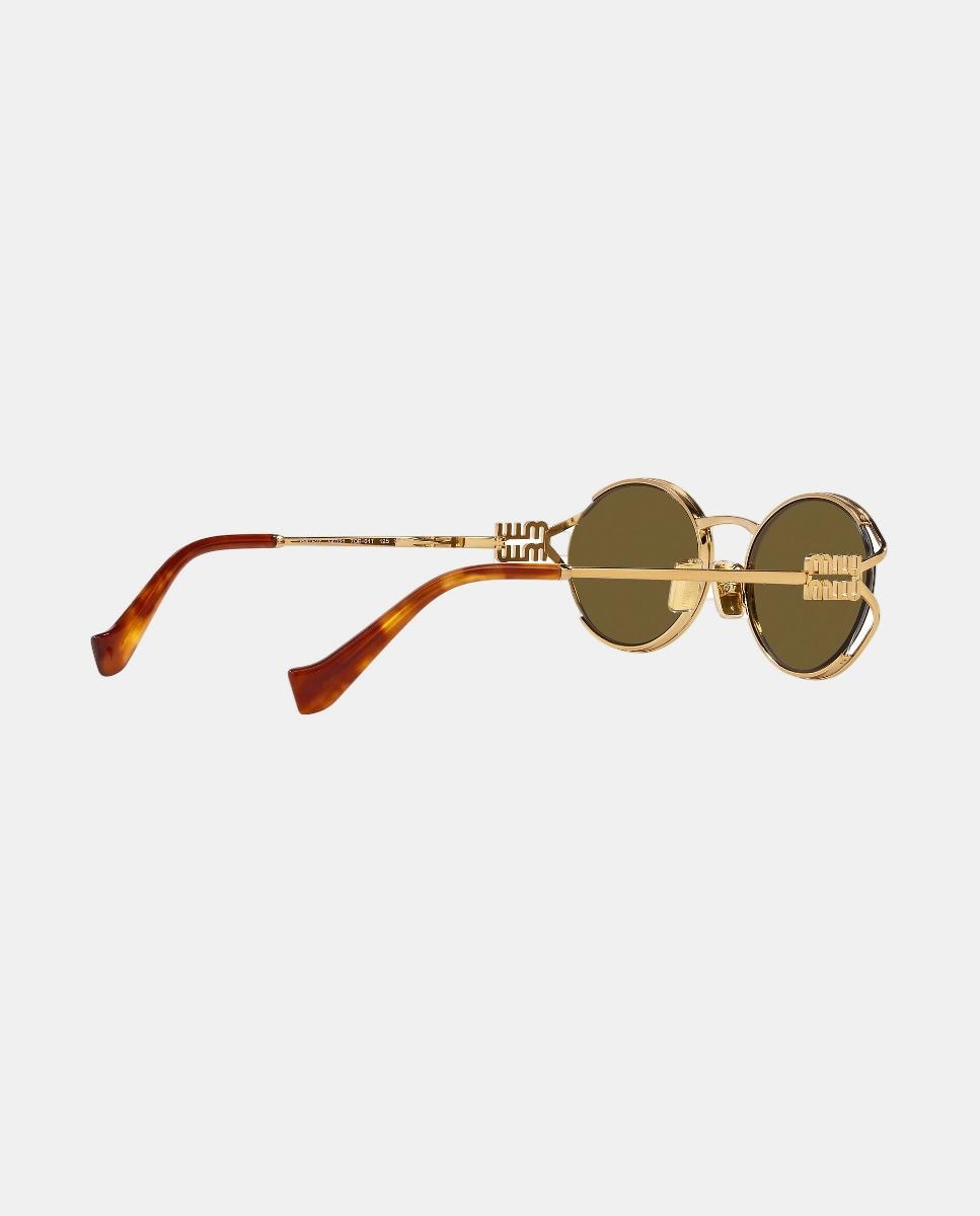 Gafas de sol MU 52YS de mujer ovalada en metal - Miu Miu - Marrón Marrón-11