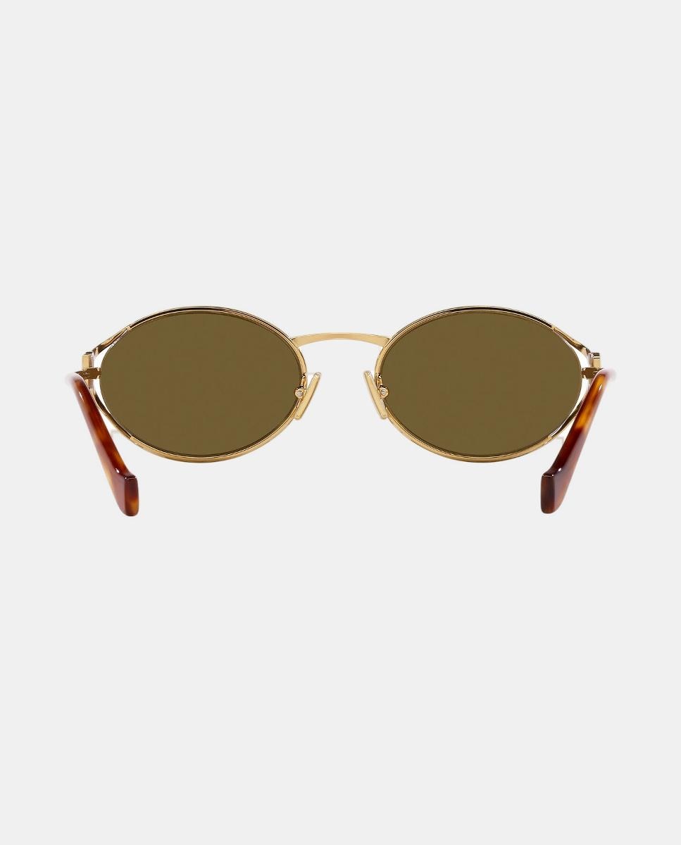 Gafas de sol MU 52YS de mujer ovalada en metal - Miu Miu - Marrón Marrón-13