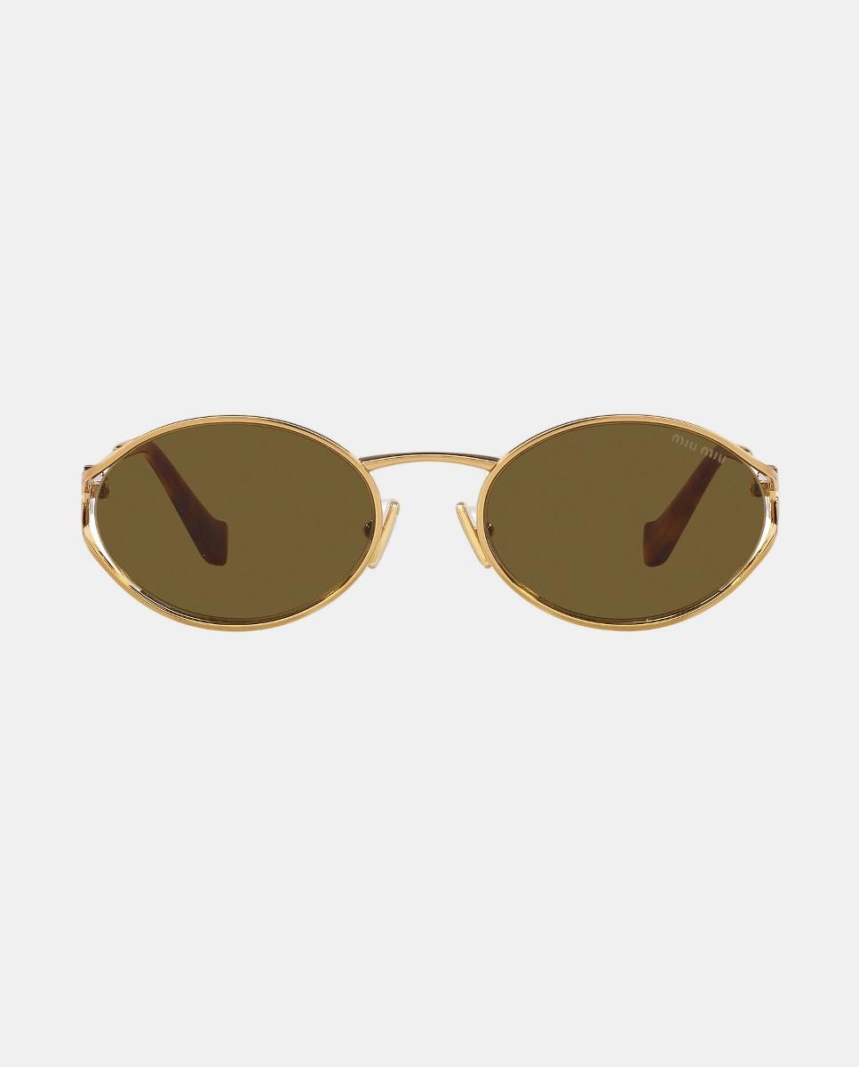 Gafas de sol MU 52YS de mujer ovalada en metal - Miu Miu - Marrón Marrón-19