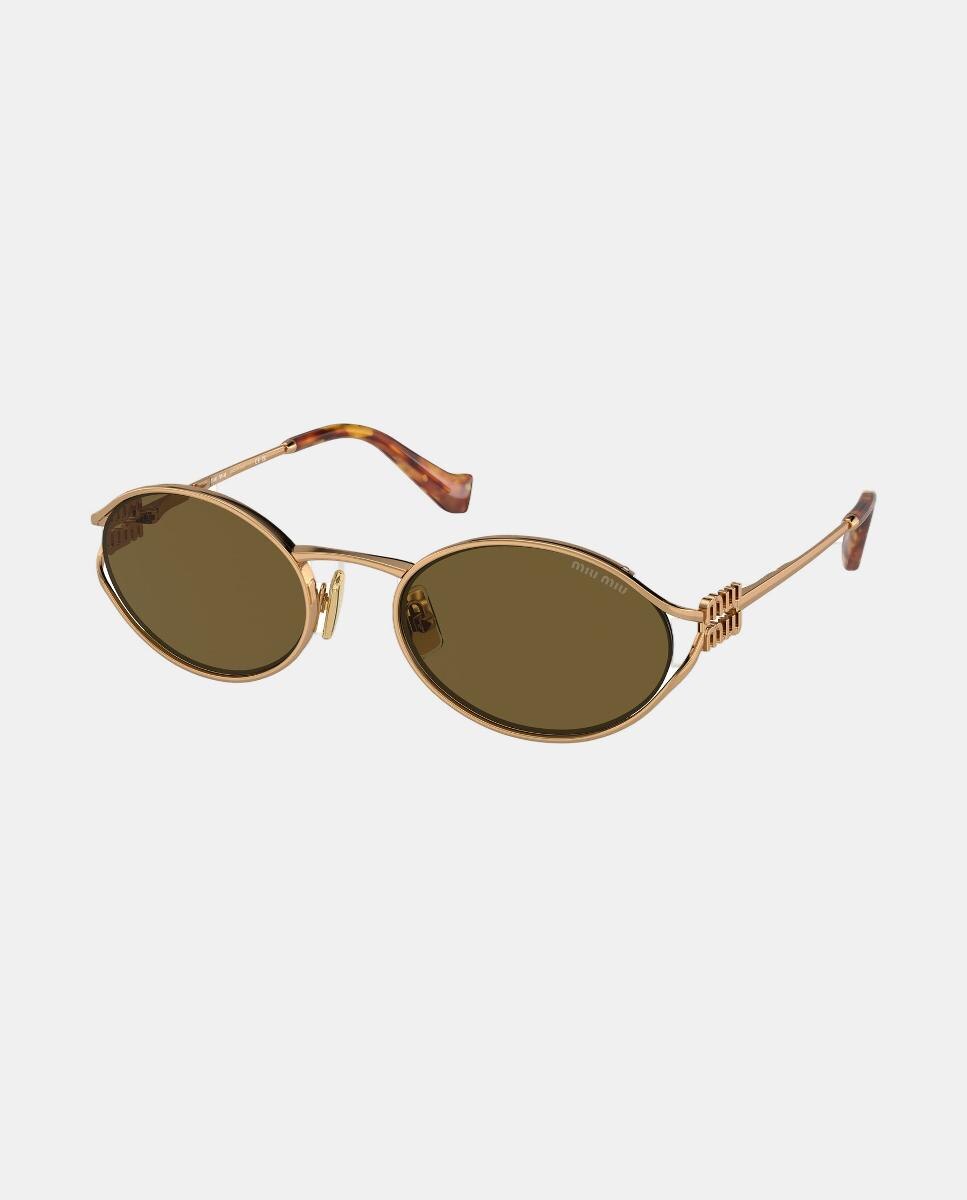 Gafas de sol MU 52YS de mujer ovalada en metal - Miu Miu - Marrón Marrón-20
