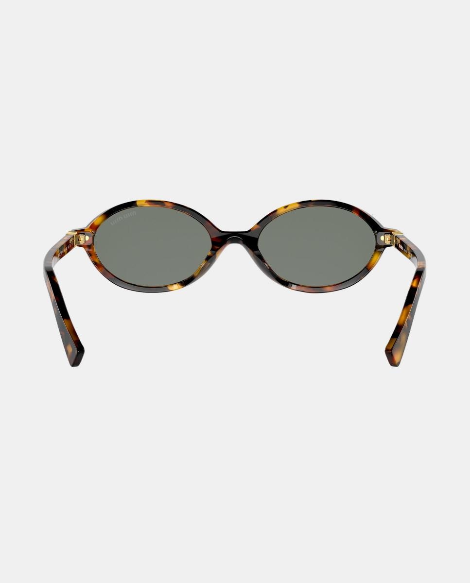 Gafas de sol MU4ZS de mujer ovalada en acetato con lente espejada - Miu Miu - Marrón Marrón-6
