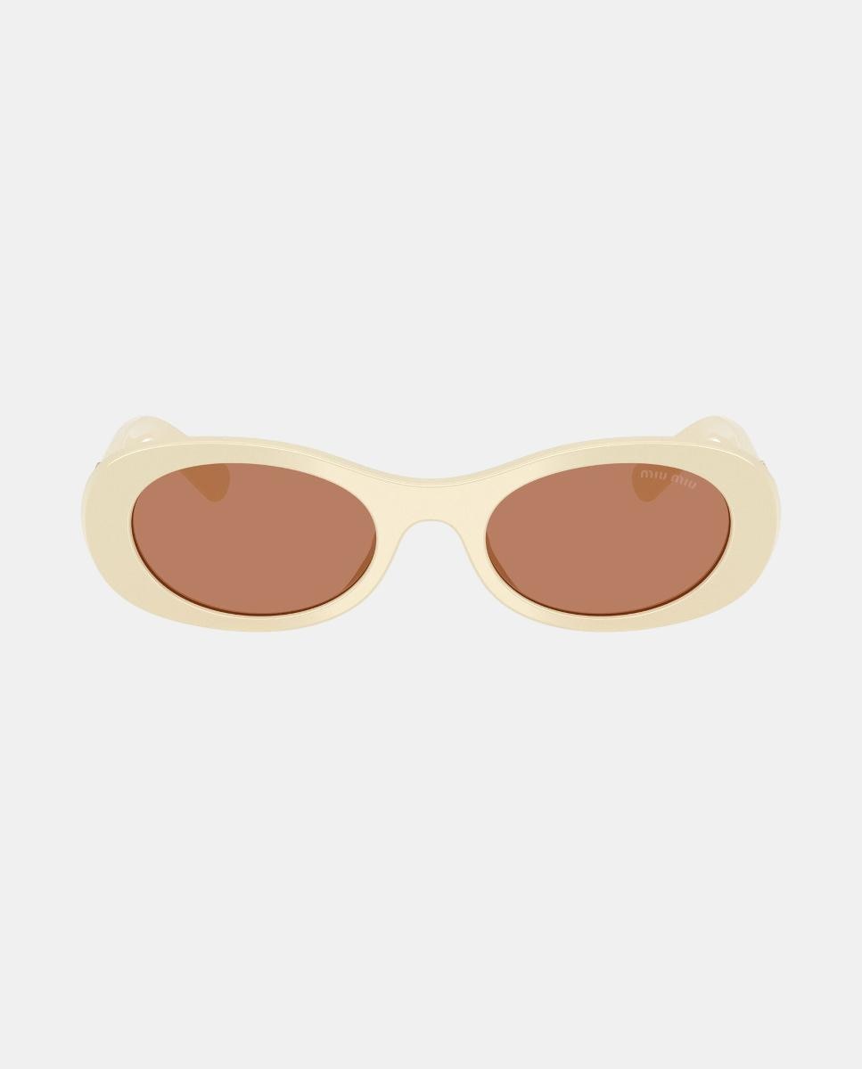 Gafas de sol MU6ZS de mujer ovalada en acetato - Miu Miu - Crudo Crudo-1