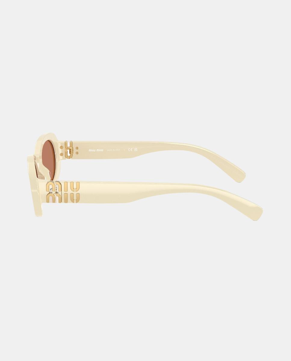 Gafas de sol MU6ZS de mujer ovalada en acetato - Miu Miu - Crudo Crudo-3