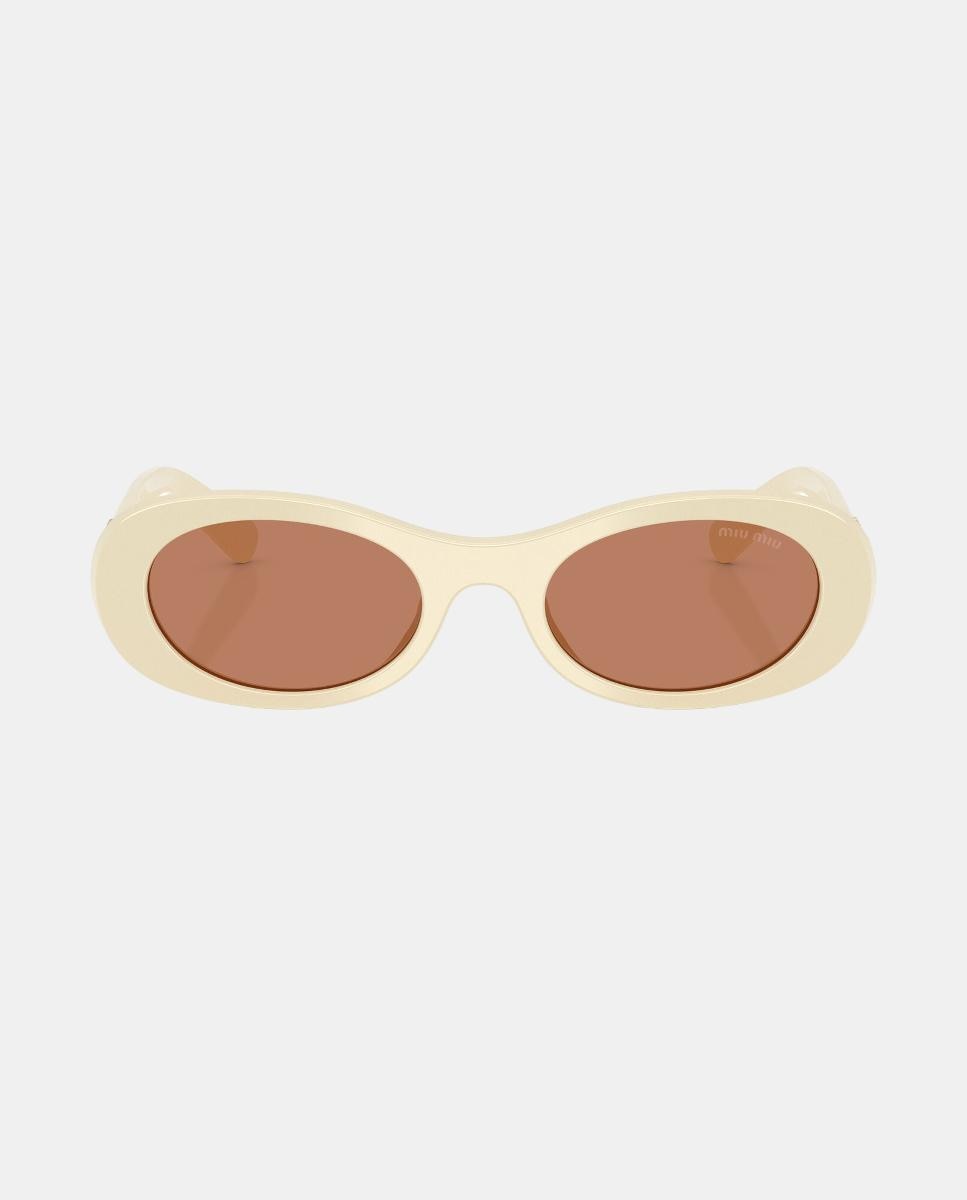 Gafas de sol MU6ZS de mujer ovalada en acetato - Miu Miu - Crudo Crudo-4
