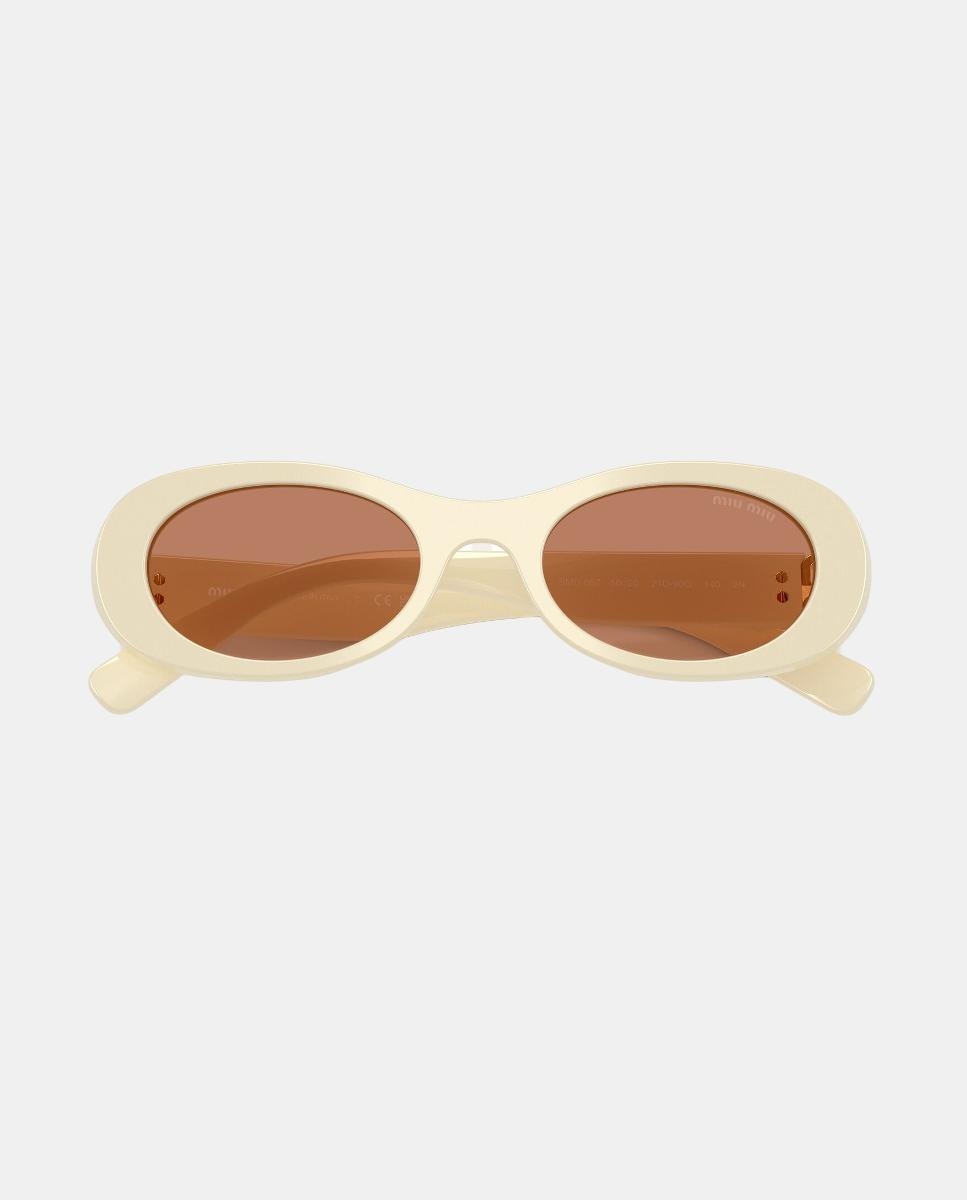 Gafas de sol MU6ZS de mujer ovalada en acetato - Miu Miu - Crudo Crudo-5