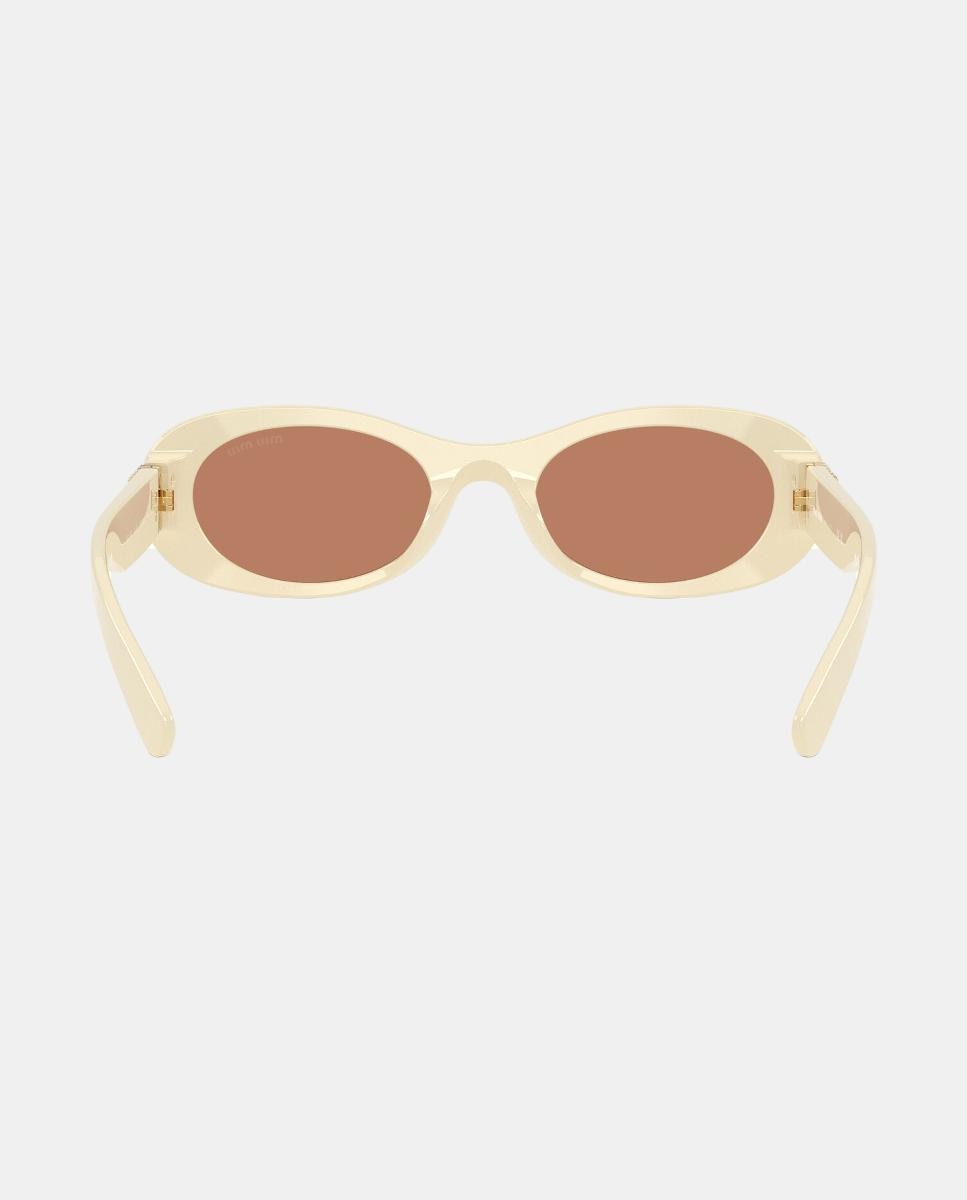 Gafas de sol MU6ZS de mujer ovalada en acetato - Miu Miu - Crudo Crudo-6