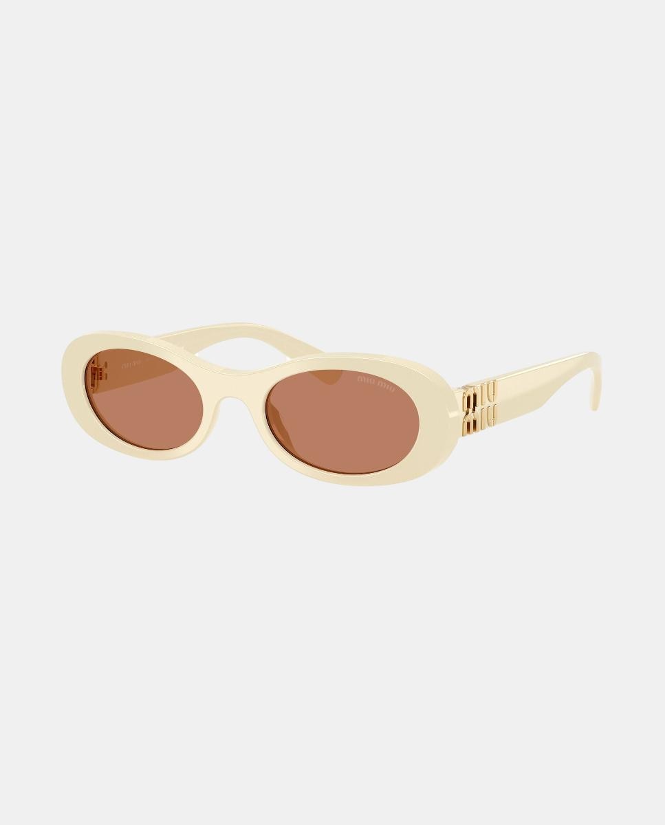 Gafas de sol MU6ZS de mujer ovalada en acetato - Miu Miu - Crudo Crudo-7