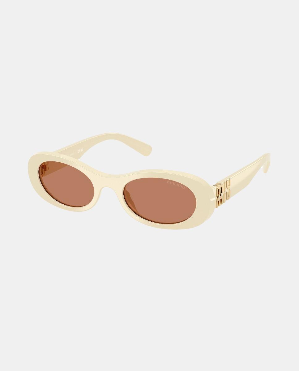 Gafas de sol MU6ZS de mujer ovalada en acetato - Miu Miu - Crudo Crudo-8