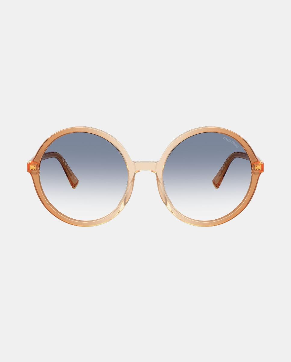 Gafas de sol MU B02S de mujer redonda en acetato con lente degradada - Miu Miu - Beige Beige-1
