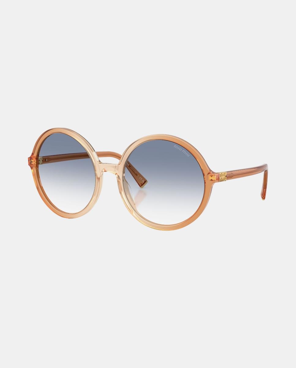 Gafas de sol MU B02S de mujer redonda en acetato con lente degradada - Miu Miu - Beige Beige-2