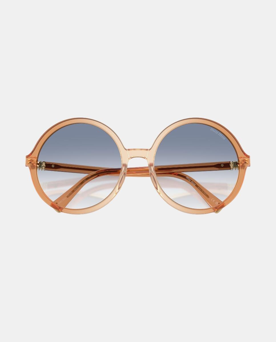 Gafas de sol MU B02S de mujer redonda en acetato con lente degradada - Miu Miu - Beige Beige-5