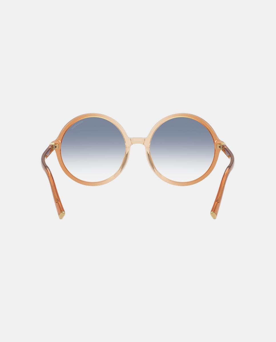Gafas de sol MU B02S de mujer redonda en acetato con lente degradada - Miu Miu - Beige Beige-6