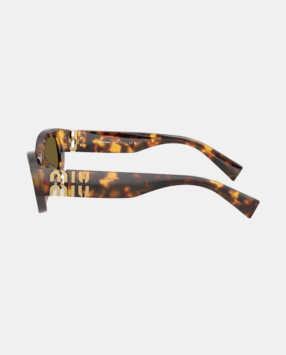 Gafas de sol MU B04S de mujer geométrica en acetato - Miu Miu - Marrón Marrón-3