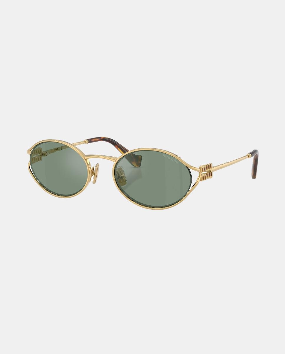 Gafas de sol MU 52YS de mujer ovalada en metal con lente espejada - Miu Miu - Oro Oro-2