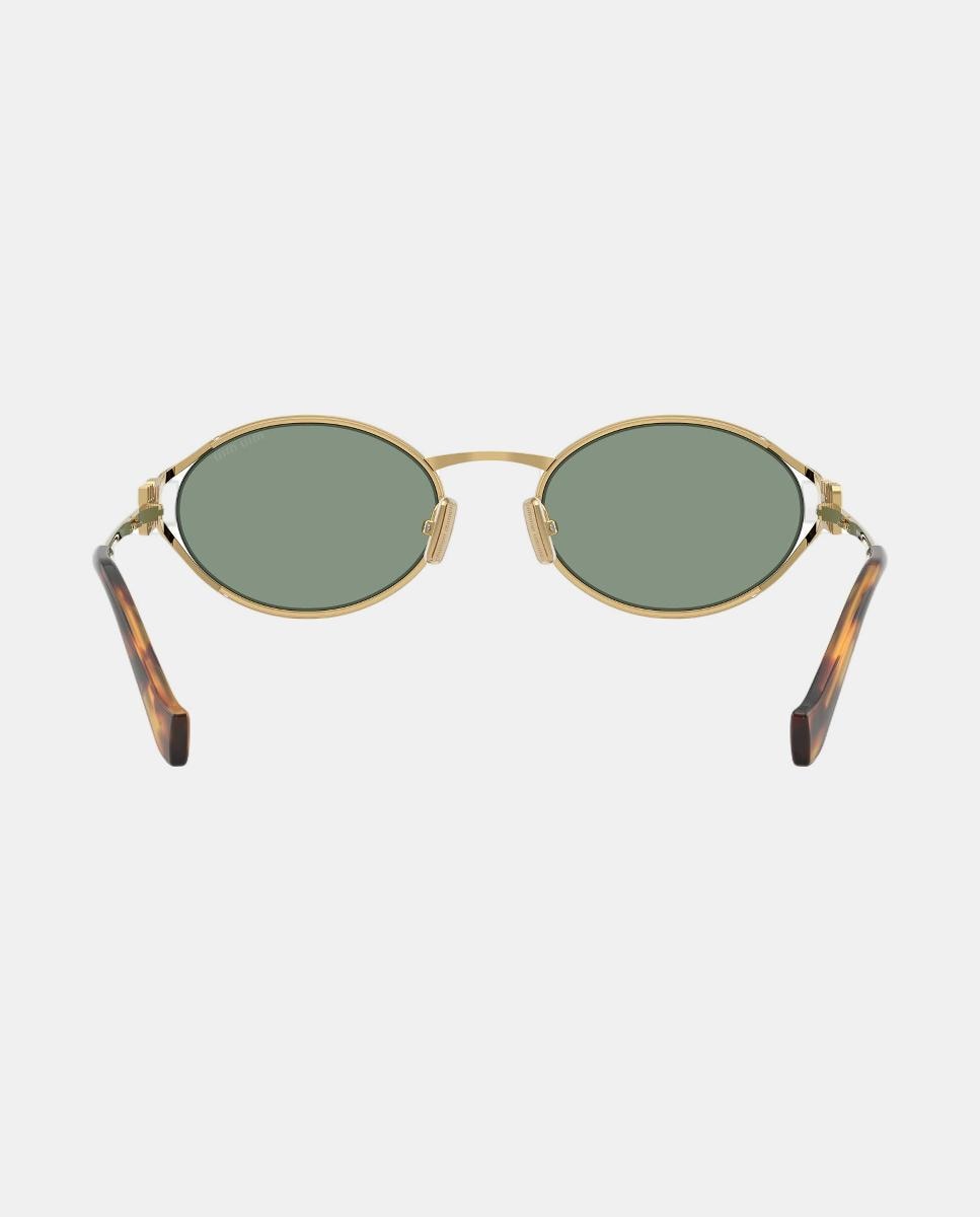 Gafas de sol MU 52YS de mujer ovalada en metal con lente espejada - Miu Miu - Oro Oro-6