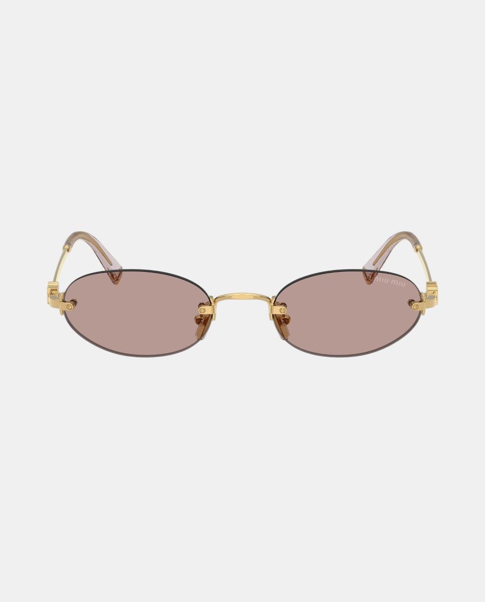 Imagen 1 de Gafas de sol MU A54S de mujer ovalada en metal - Miu Miu - Oro Oro