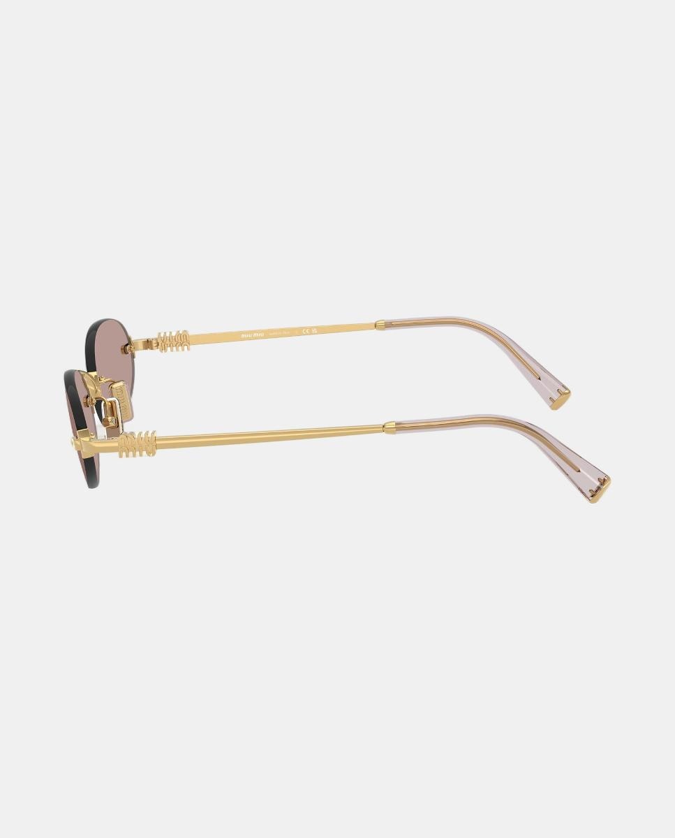 Imagen 3 de Gafas de sol MU A54S de mujer ovalada en metal - Miu Miu - Oro Oro