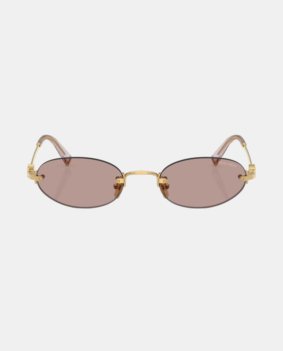 Imagen 4 de Gafas de sol MU A54S de mujer ovalada en metal - Miu Miu - Oro Oro